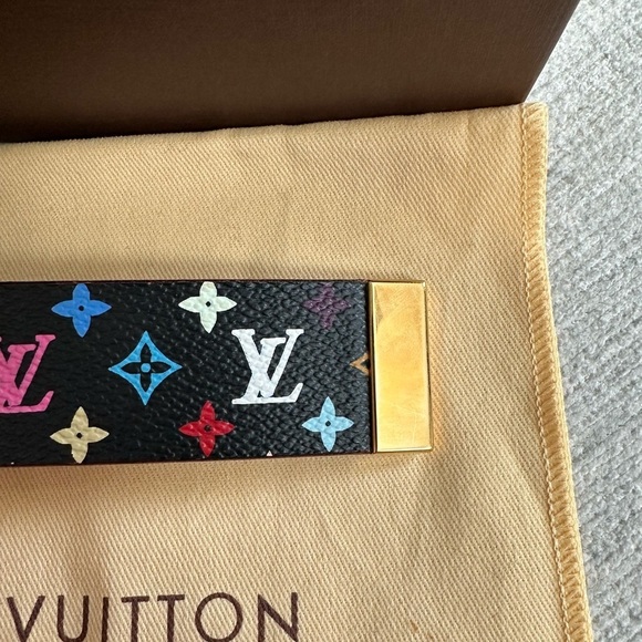 LOUIS VUITTON Multicolor Murakami Black Ceinture Care Belt 33.5""-37.4"" - Picture 5 of 10